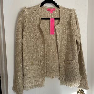 Lilly Pulitzer Gold sweater jacket